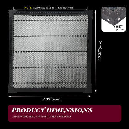 Honeycomb laser bed with aluminum plate underneath for double protection