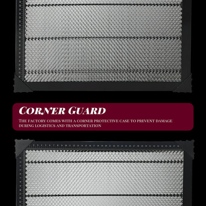 Honeycomb Laser Bed worktable with corner guards for laser engraver - angled view