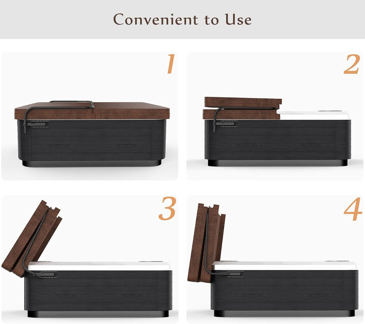 Hot Tub Cover Lift, Universal Spa Cover Lifts Side Mounted Cover Lifter with Adjustable Height Aluminum Reinforced Brack image 6