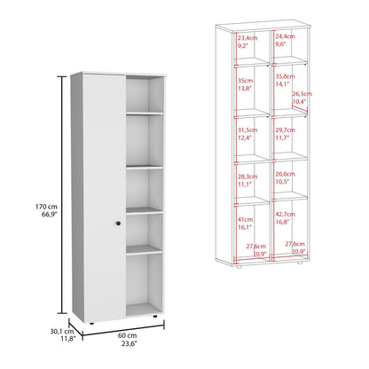 Hoyt Kitchen Pantry Storage Cabinet With and Five Interior and Exterior Shelves image 3