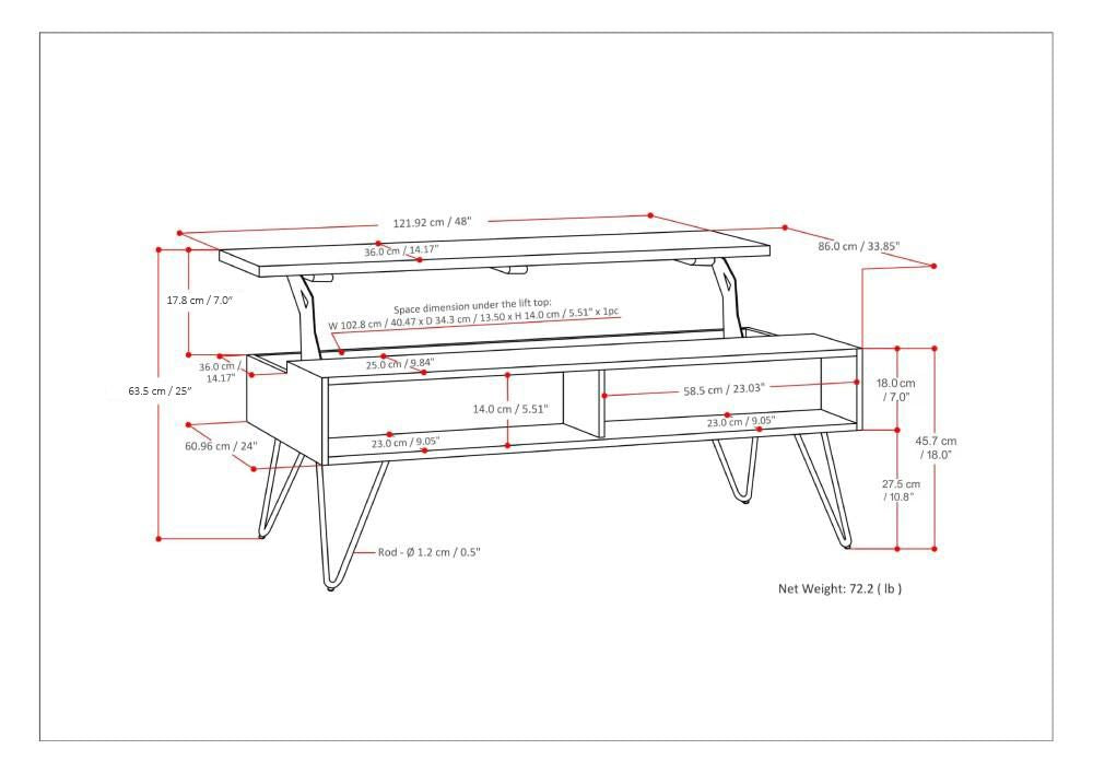 Hunter - Lift Top Coffee Table - Grey image 7