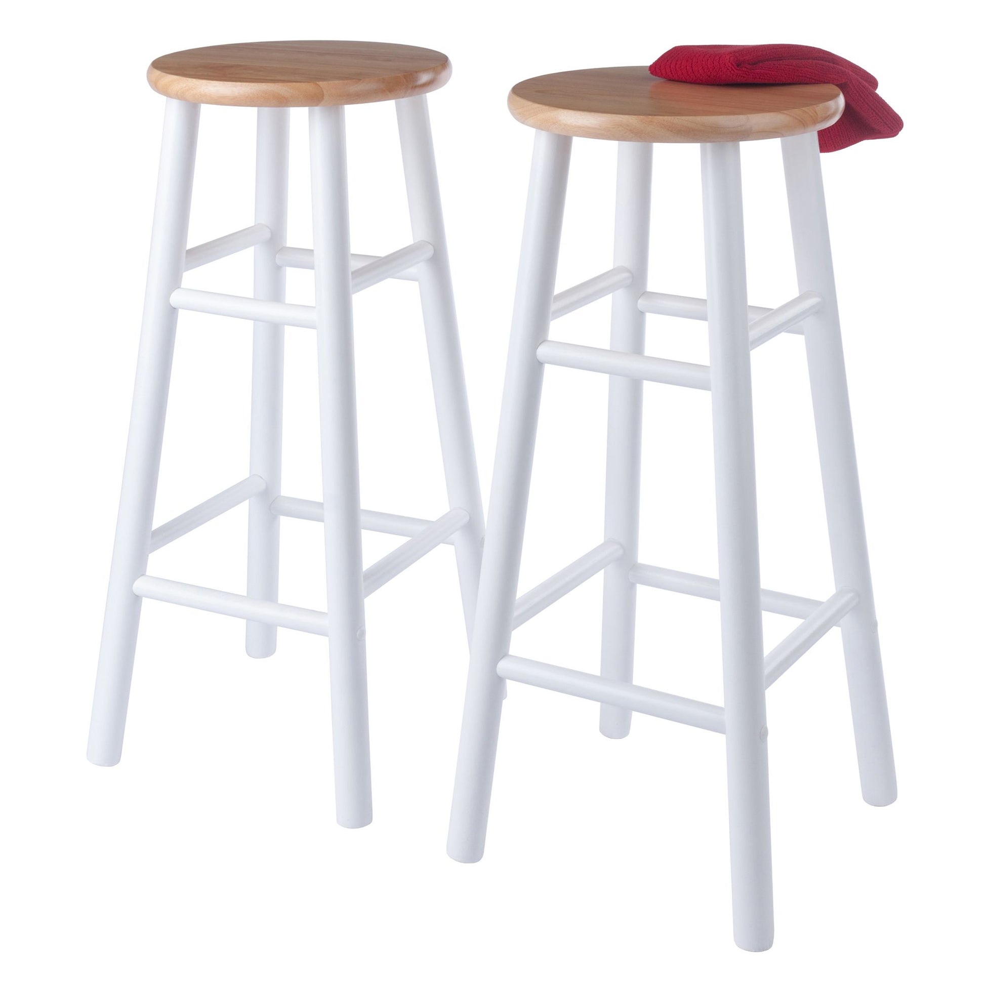 Huxton 2-Pc Bar Stools; 29"; Natural & White image 7