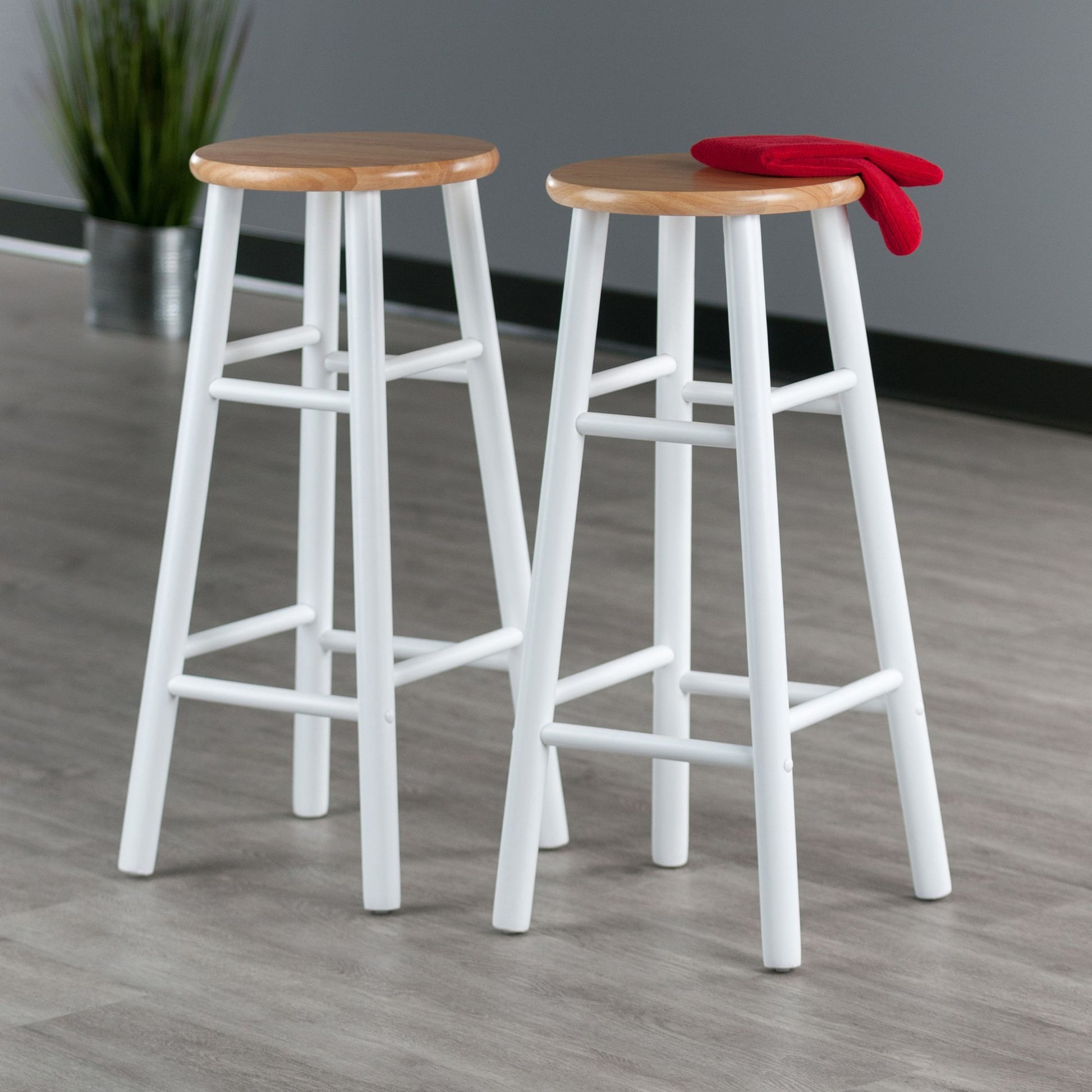 Huxton 2-Pc Bar Stools; 29"; Natural & White image 6