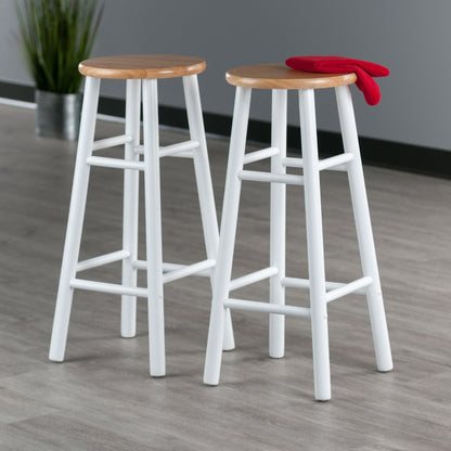 Huxton 2-Pc Bar Stools; 29"; Natural & White image 6
