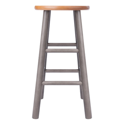 Huxton 2-Pc Counter Stools; 24"; Gray & Teak image 4