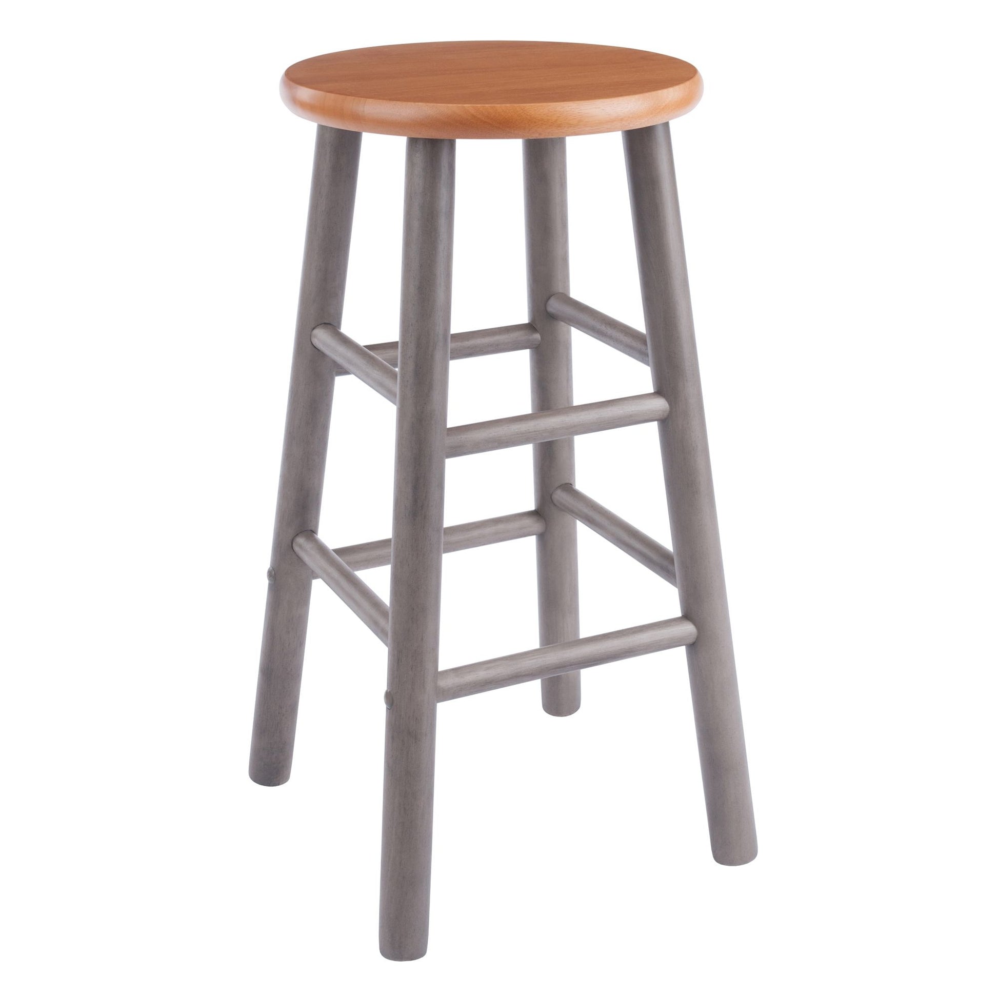 Huxton 2-Pc Counter Stools; 24"; Gray & Teak image 7