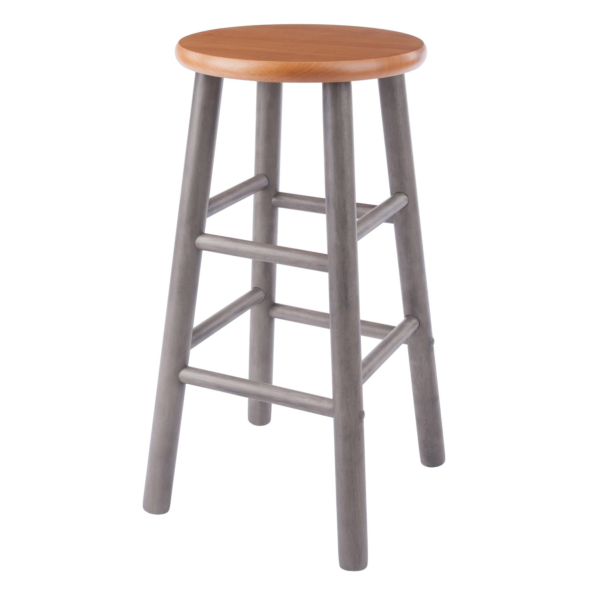 Huxton 2-Pc Counter Stools; 24"; Gray & Teak image 10