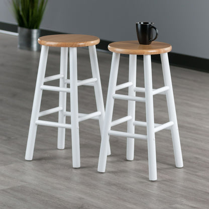 Huxton 2-Pc Counter Stools; 24"; Natural & White image 6