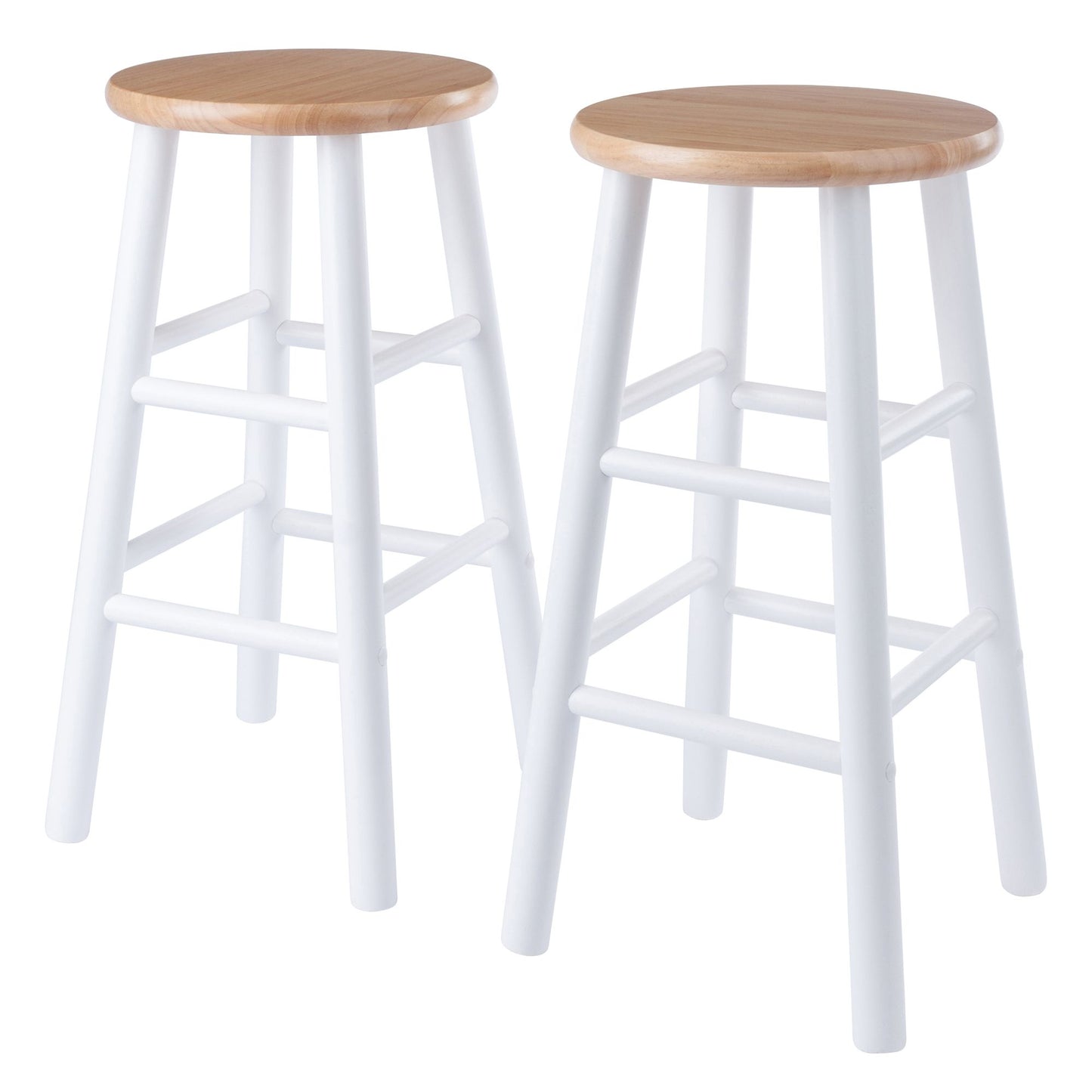 Huxton 2-Pc Counter Stools; 24"; Natural & White image 1