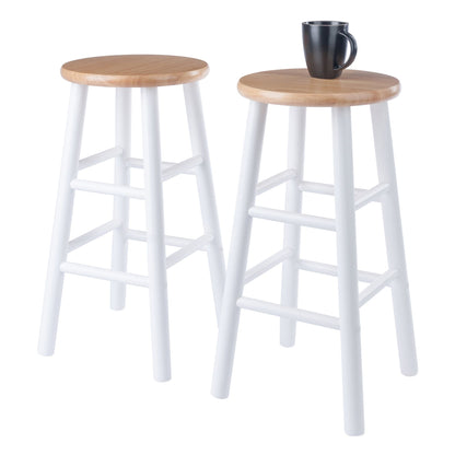 Huxton 2-Pc Counter Stools; 24"; Natural & White image 4