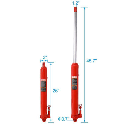 Hydraulic Long Ram Jack with Single Piston Pump and Clevis Base image 7