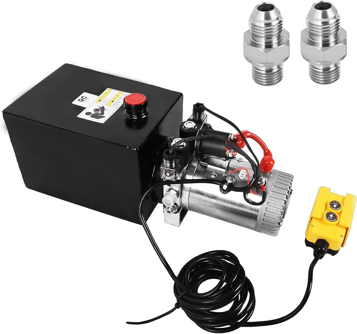 Hydraulic Pump 8 Quart 2 Gallon Hydraulic Power Unit Double Acting Metal Reservoir Dump Trailer Pump 12V DC Hydraulic Po image 1