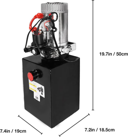 Hydraulic Pump 8 Quart 2 Gallon Hydraulic Power Unit Double Acting Metal Reservoir Dump Trailer Pump 12V DC Hydraulic Po image 2