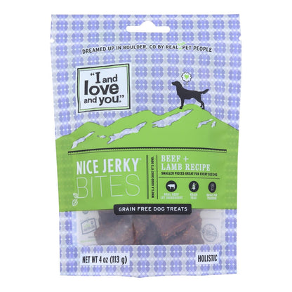 I And Love And You Nice Beef + Lamb Jerky Bites Dog Treats - Case Of 6 - 4 Oz image 1