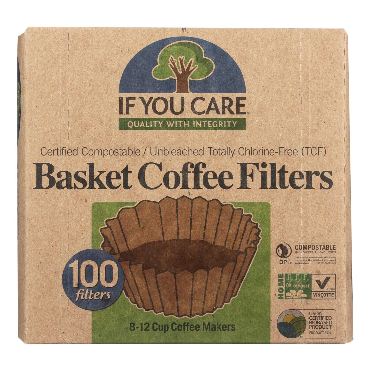 If You Care Coffee Filters - Basket - Case Of 12 - 100 Count image 1