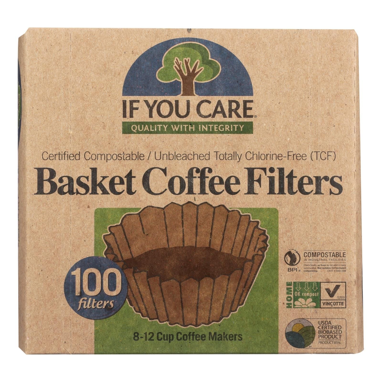 If You Care Coffee Filters - Basket - Case Of 12 - 100 Count image 1