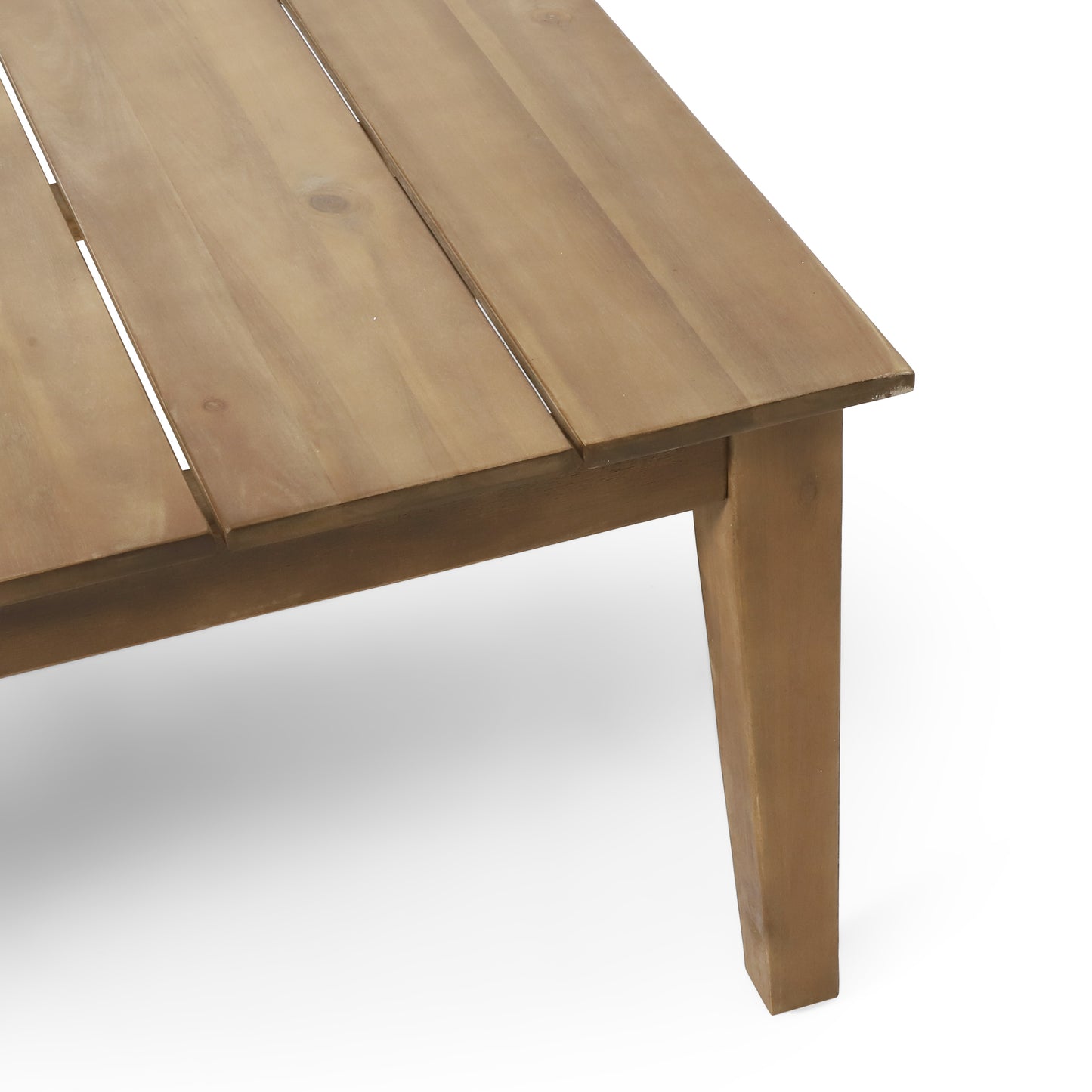 Acacia Wood Outdoor Coffee Table, Light Brown, 14'' H X 23.5'' W X 39.5'' L image 9