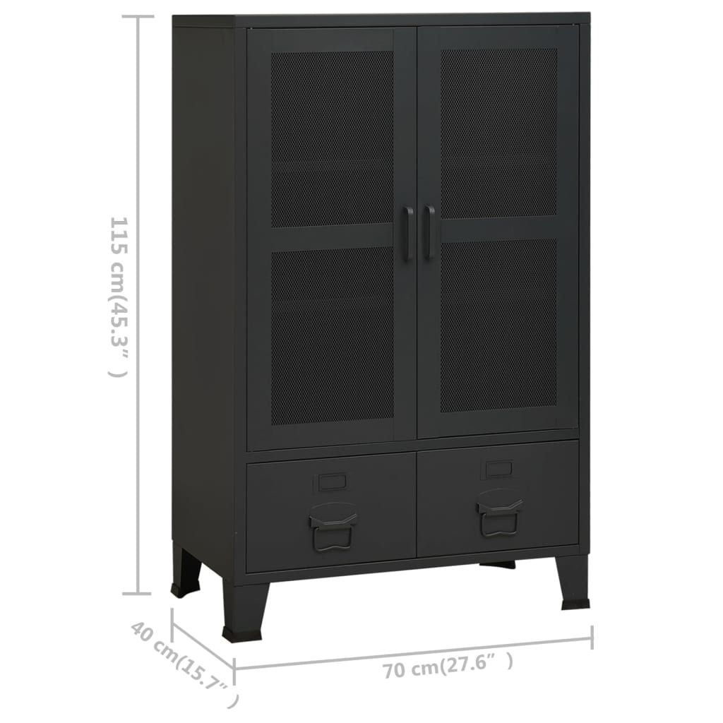 Industrial Storage Chest Black 27.6"x15.7"x45.3" Metal image 9