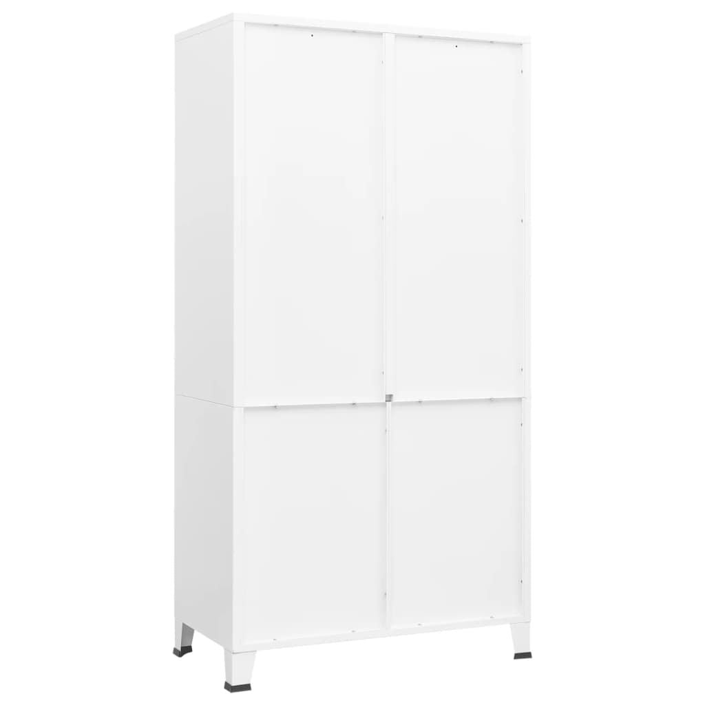 Industrial Wardrobe White 35.4"x19.7"x70.9" Metal image 4