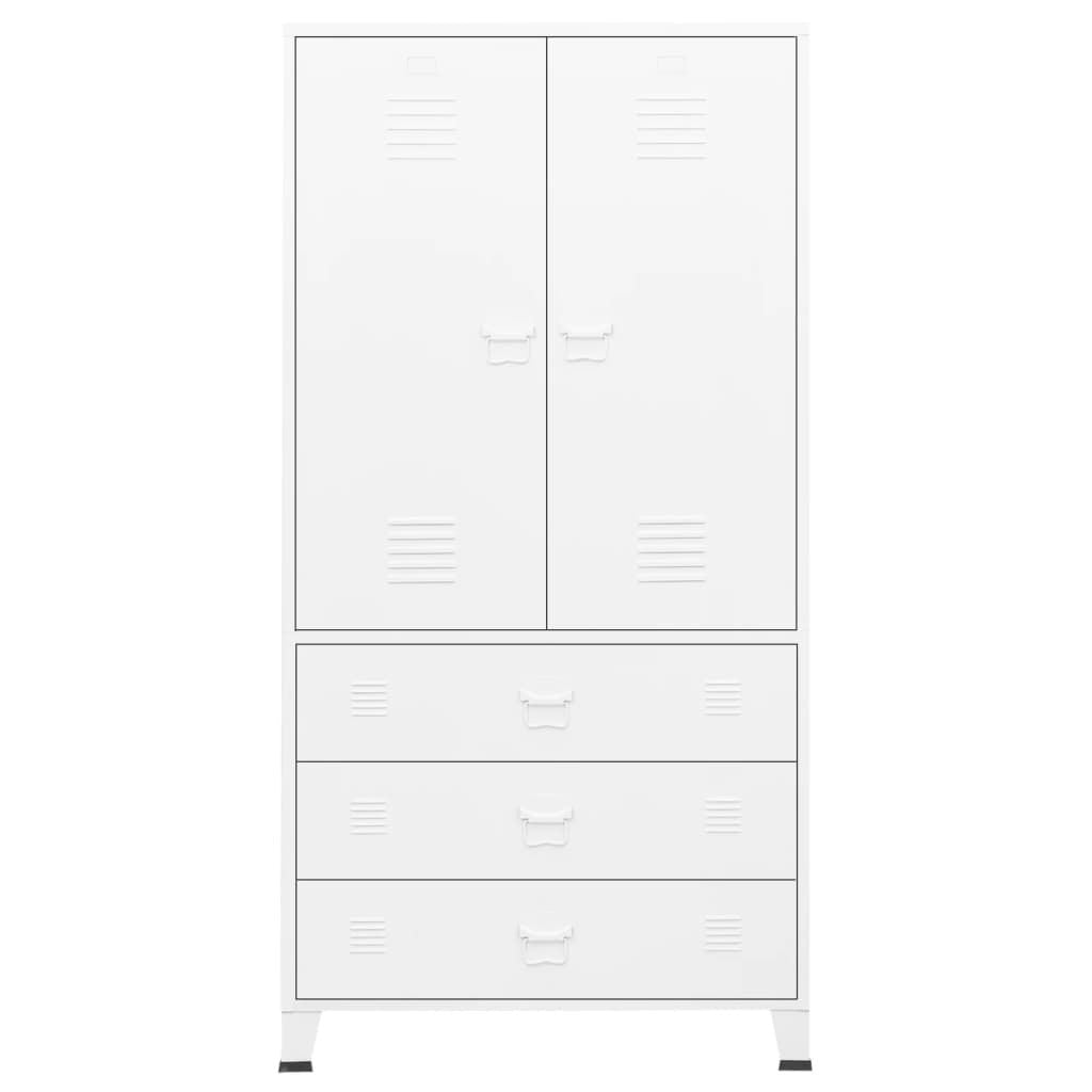 Industrial Wardrobe White 35.4"x19.7"x70.9" Metal image 3