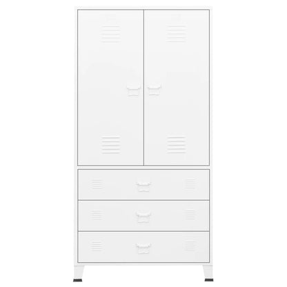 Industrial Wardrobe White 35.4"x19.7"x70.9" Metal image 3