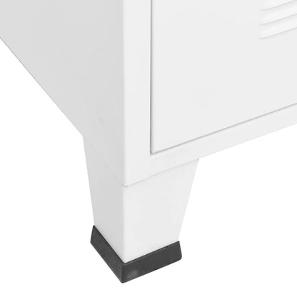 Industrial Wardrobe White 35.4"x19.7"x70.9" Metal image 7