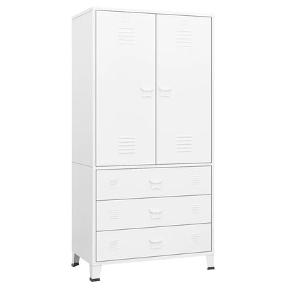 Industrial Wardrobe White 35.4"x19.7"x70.9" Metal image 2