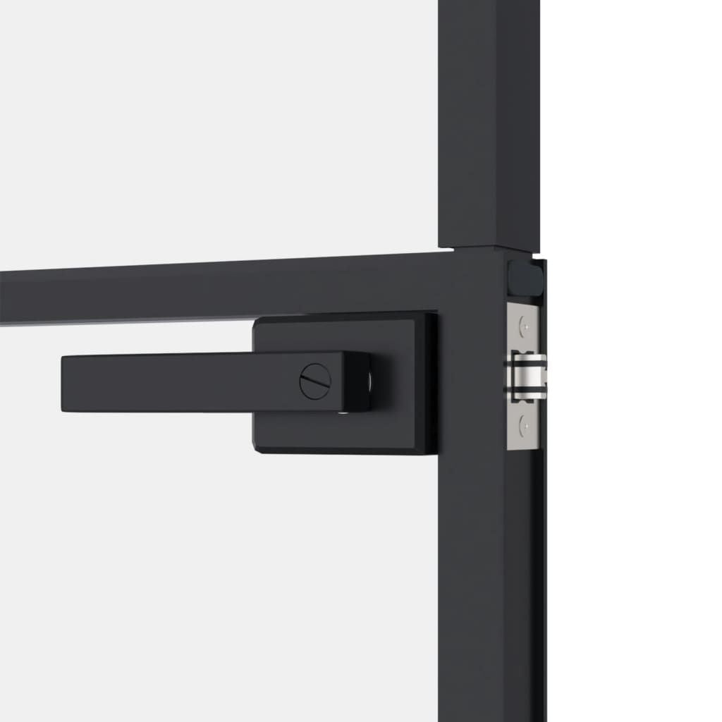 Interior Door Black 32.7"x79.3" Tempered Glass&Aluminum Slim image 7