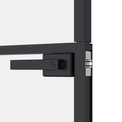 Interior Door Black 32.7"x79.3" Tempered Glass&Aluminum Slim image 7