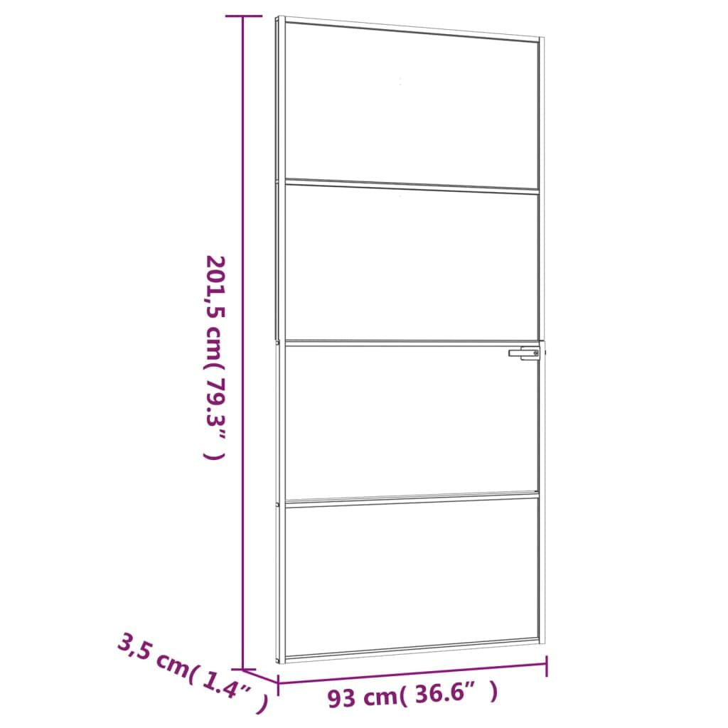 Interior Door Black 36.6"x79.3" Tempered Glass&Aluminum Slim image 8