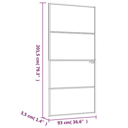 Interior Door Black 36.6"x79.3" Tempered Glass&Aluminum Slim image 8