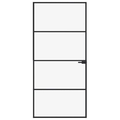 Interior Door Black 36.6"x79.3" Tempered Glass&Aluminum Slim image 3