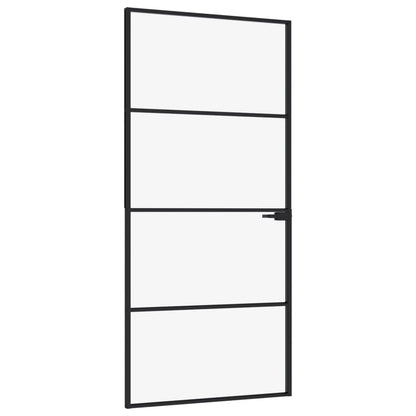 Interior Door Black 36.6"x79.3" Tempered Glass&Aluminum Slim image 2