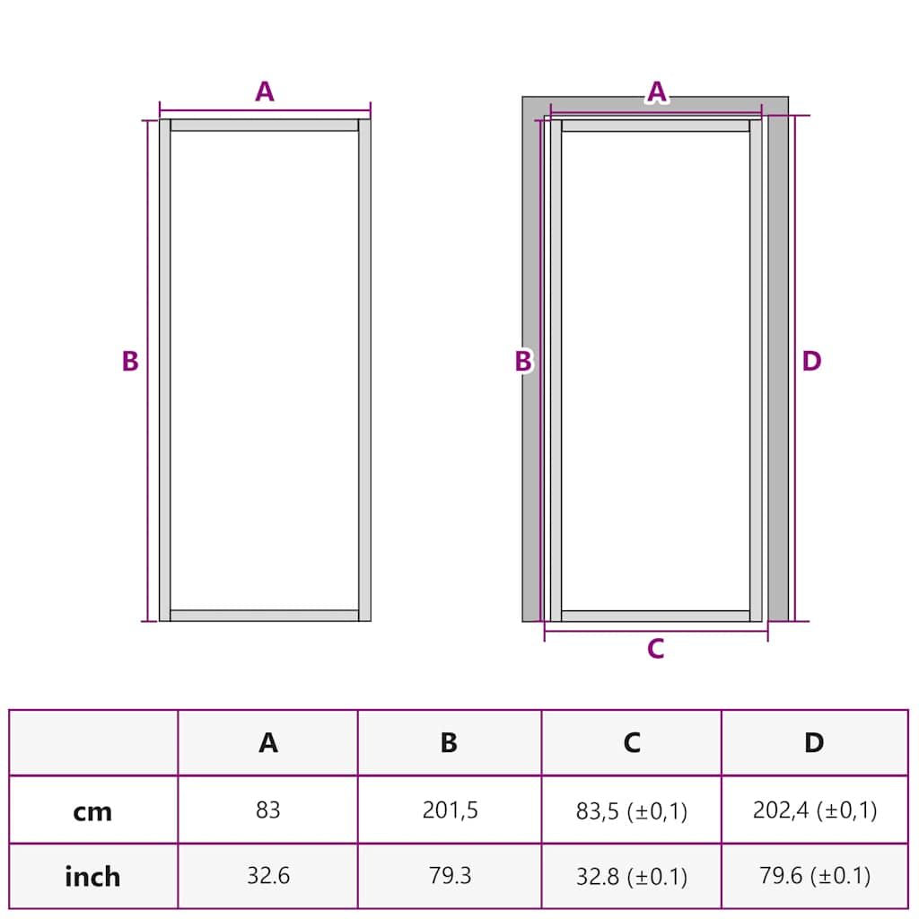 Interior Door ESG Glass and Aluminum 32.7x79.3 Black - Full Product