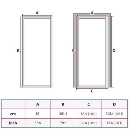 Interior Door ESG Glass and Aluminum 32.7x79.3 Black - Full Product