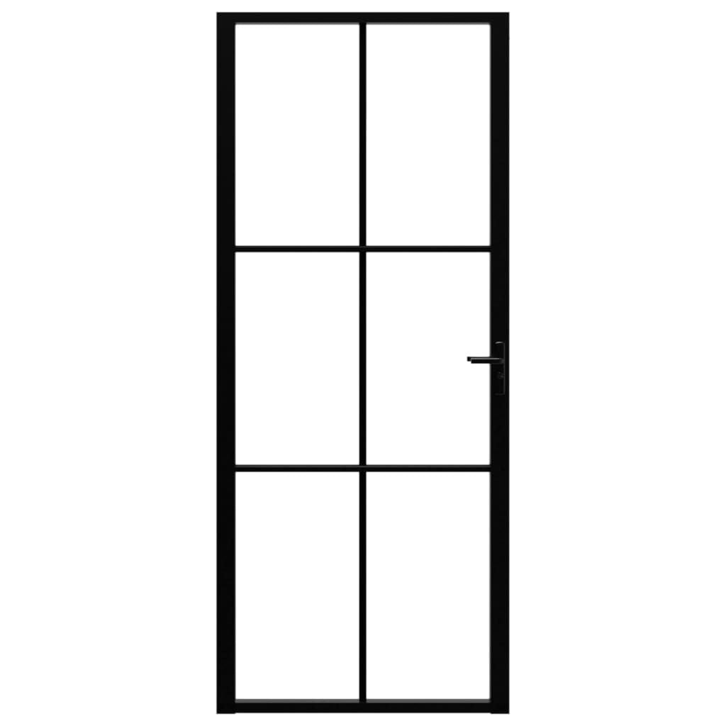 Interior Door ESG Glass and Aluminum 32.7x79.3 Black - Detail of Glass