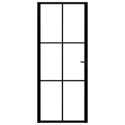 Interior Door ESG Glass and Aluminum 32.7x79.3 Black - Detail of Glass