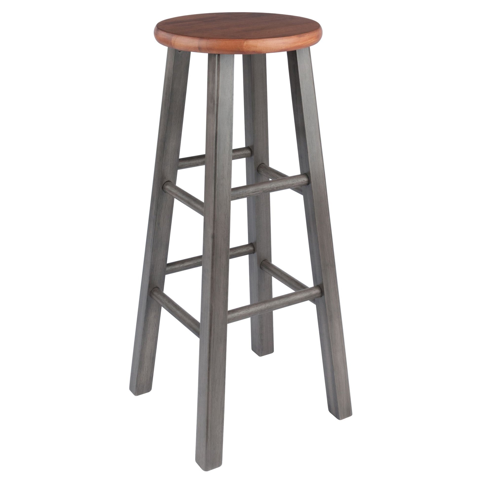 Ivy Bar Stool; Rustic Teak & Gray image 1