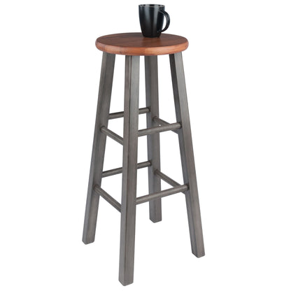 Ivy Bar Stool; Rustic Teak & Gray image 3