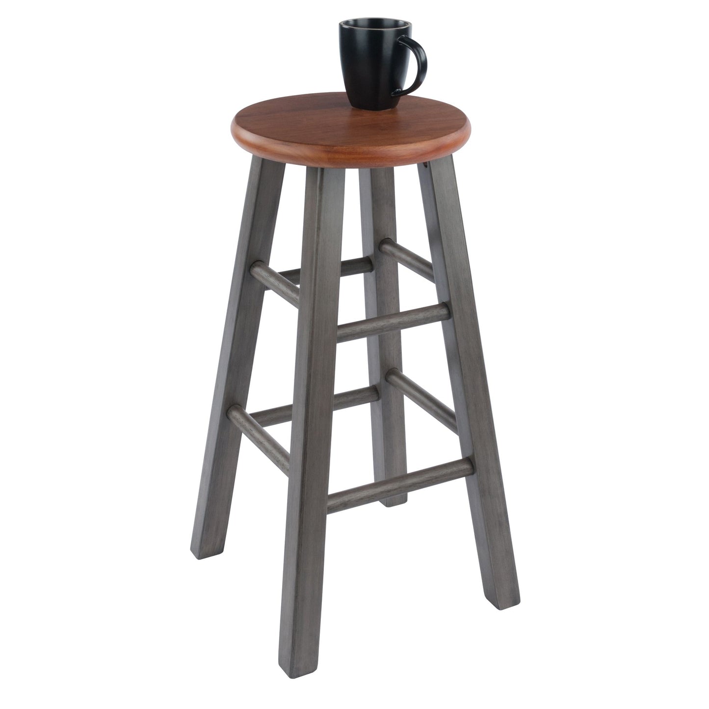 Ivy Counter Stool; Rustic Teak & Gray image 4