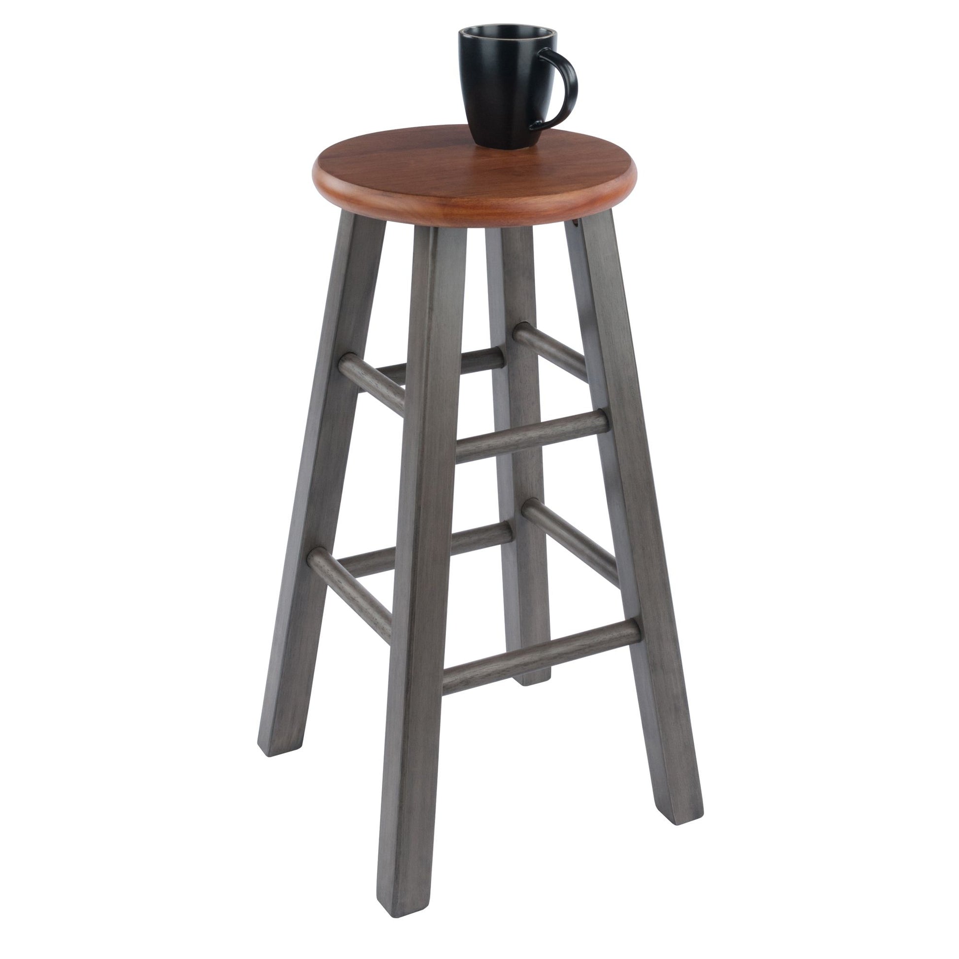 Ivy Counter Stool; Rustic Teak & Gray image 4