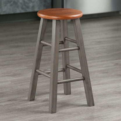 Ivy Counter Stool; Rustic Teak & Gray image 3