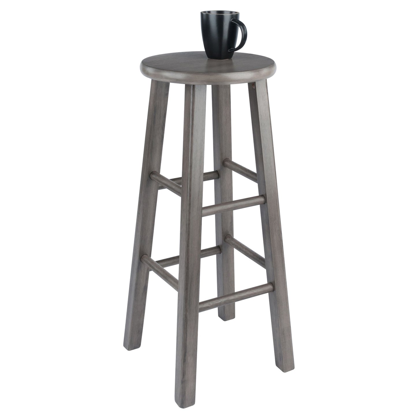 Ivy Square Leg Bar Stool; Rustic Oyster Gray image 3