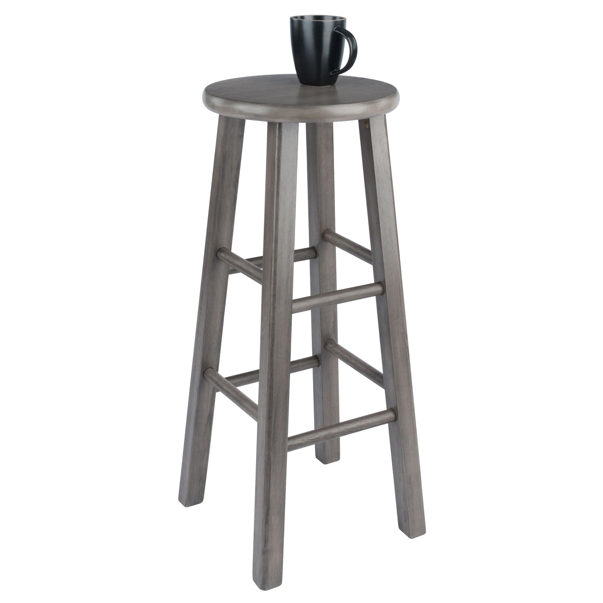 Ivy Square Leg Bar Stool; Rustic Oyster Gray image 3