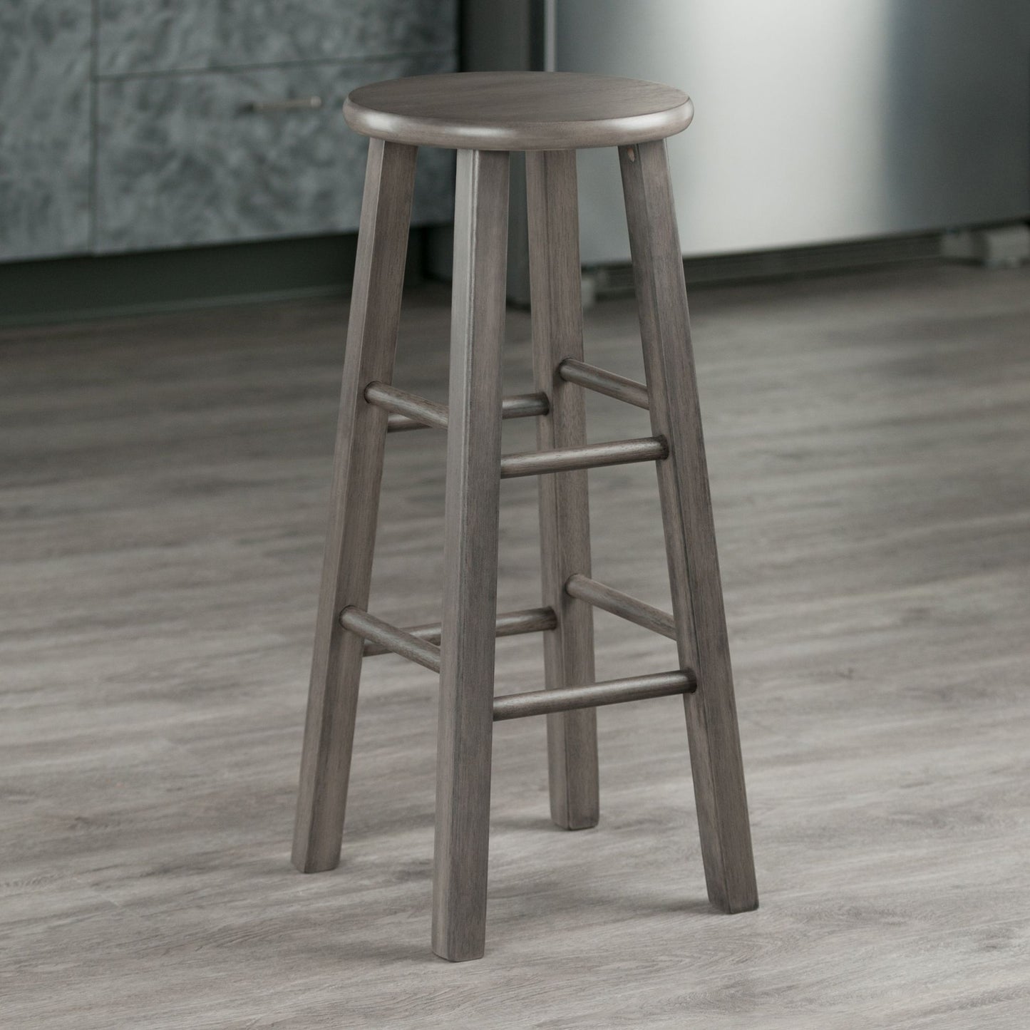 Ivy Square Leg Bar Stool; Rustic Oyster Gray image 2