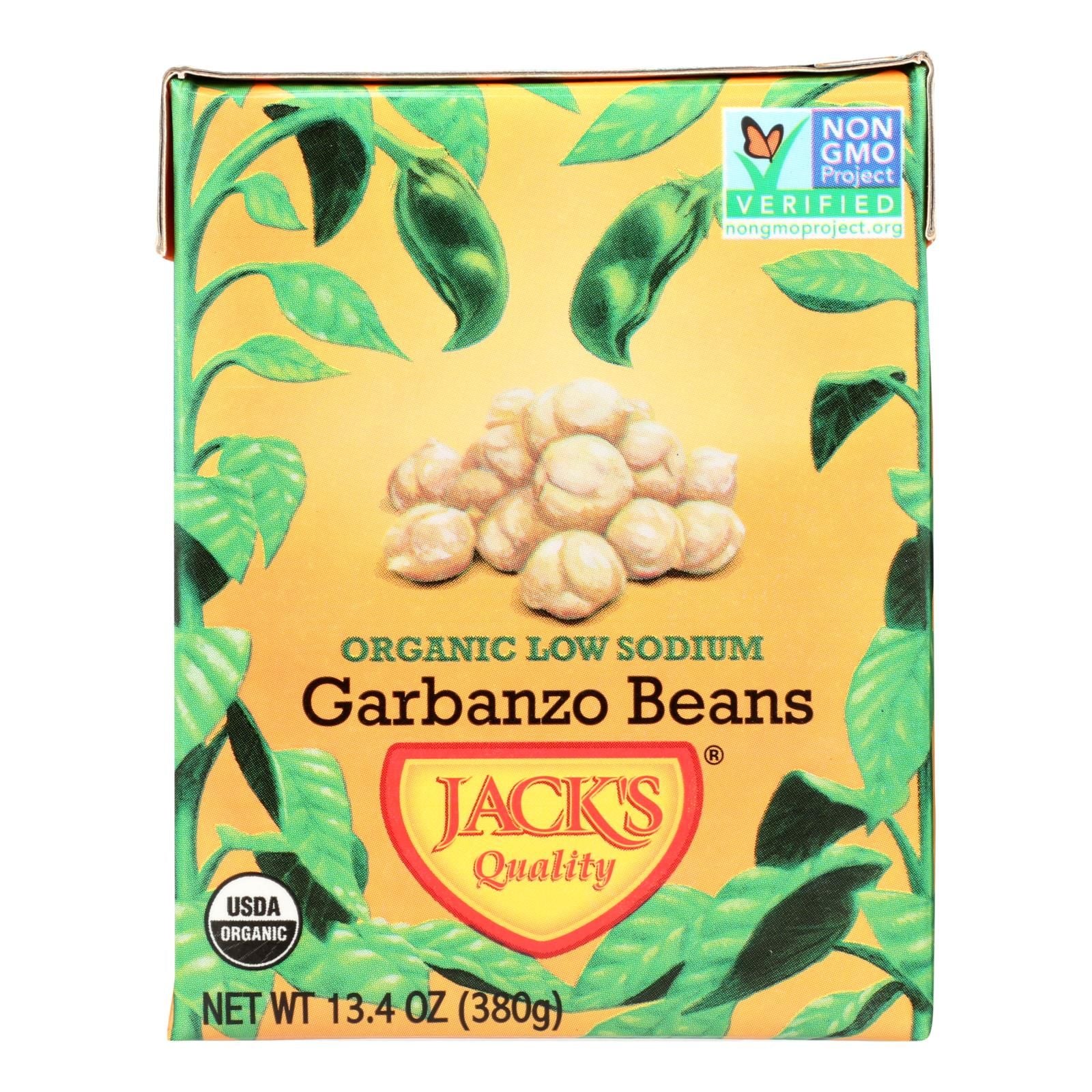 Jack's Quality Organic Garbanzo Beans - Low Sodium - Case Of 8 - 13.4 Oz image 1