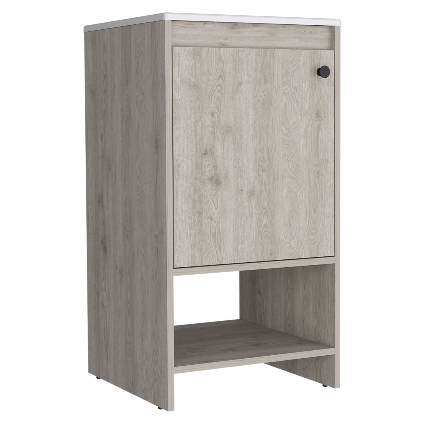 Jane Bathroom Vanity, Single Door Cabinet, Two Shelves -Light Gray image 7