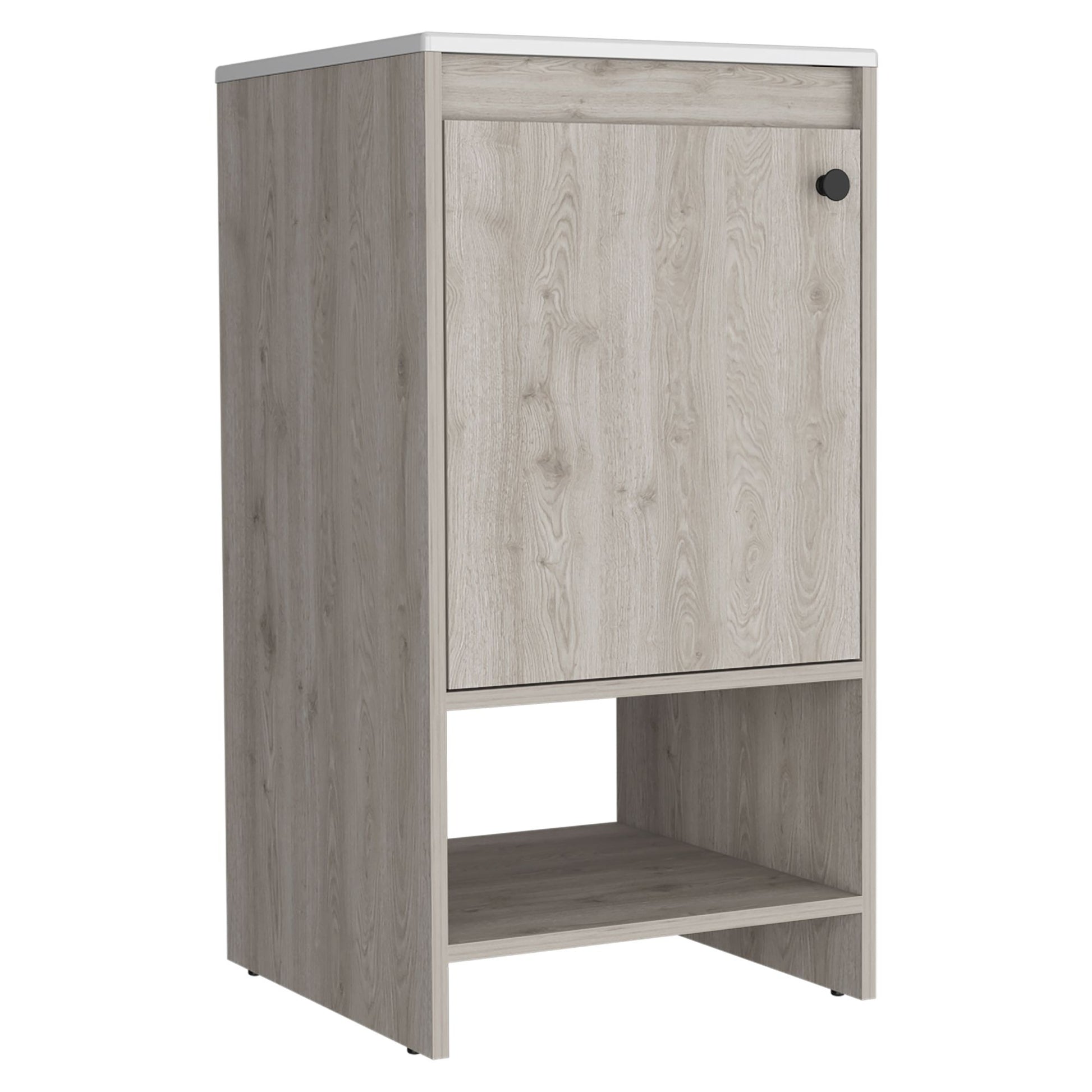 Jane Bathroom Vanity, Single Door Cabinet, Two Shelves -Light Gray image 7