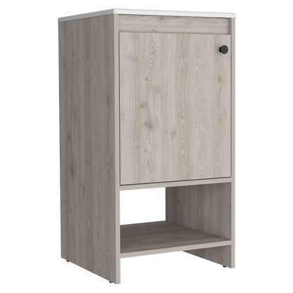 Jane Bathroom Vanity, Single Door Cabinet, Two Shelves -Light Gray image 7