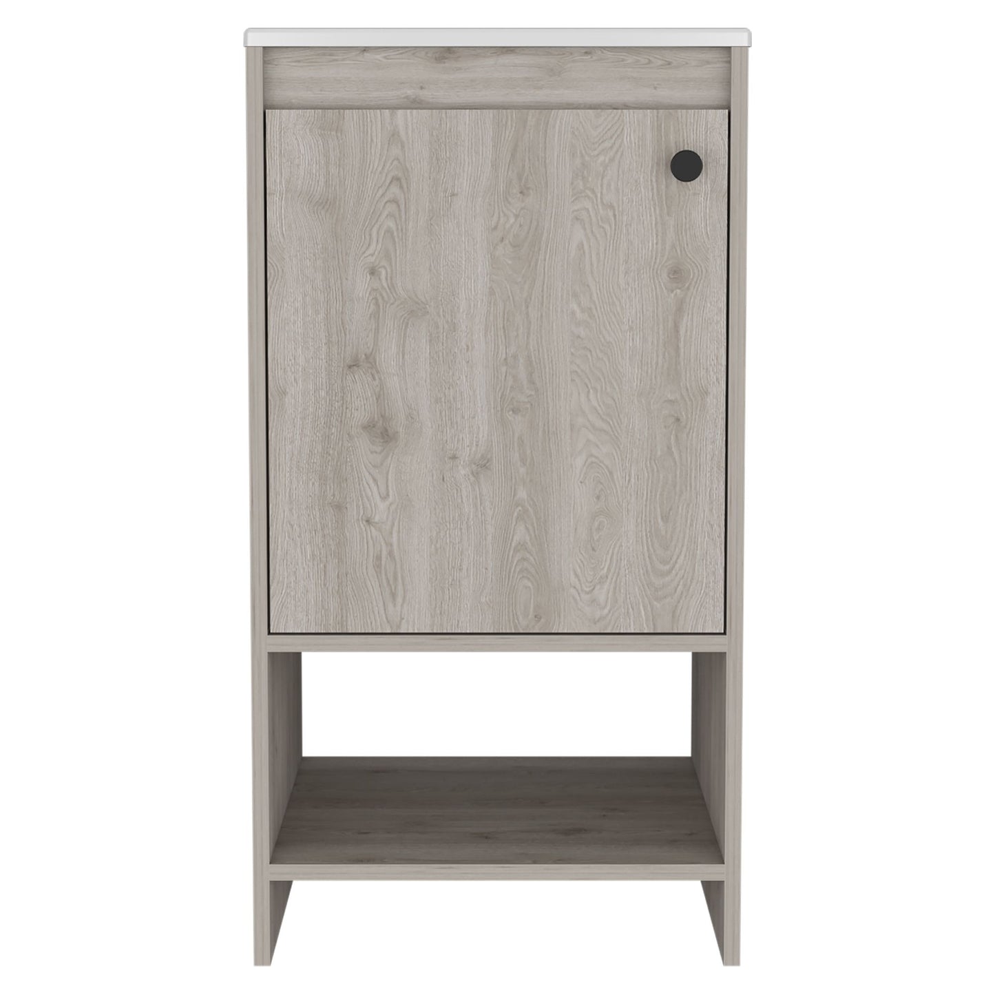 Jane Bathroom Vanity, Single Door Cabinet, Two Shelves -Light Gray image 2